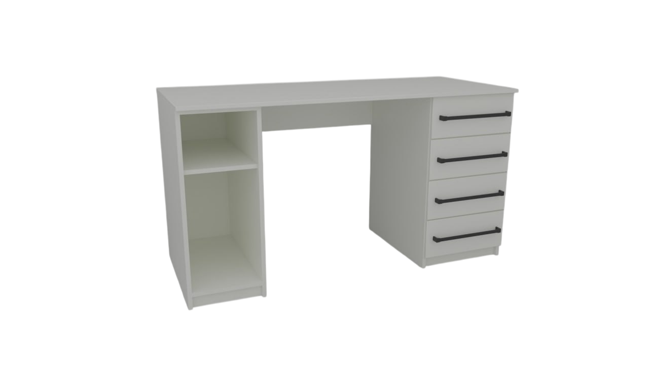 Стіл комп'ютерний ПРОЕКТ МЕБЛІ 1400*600*750 СК-04-02 білий